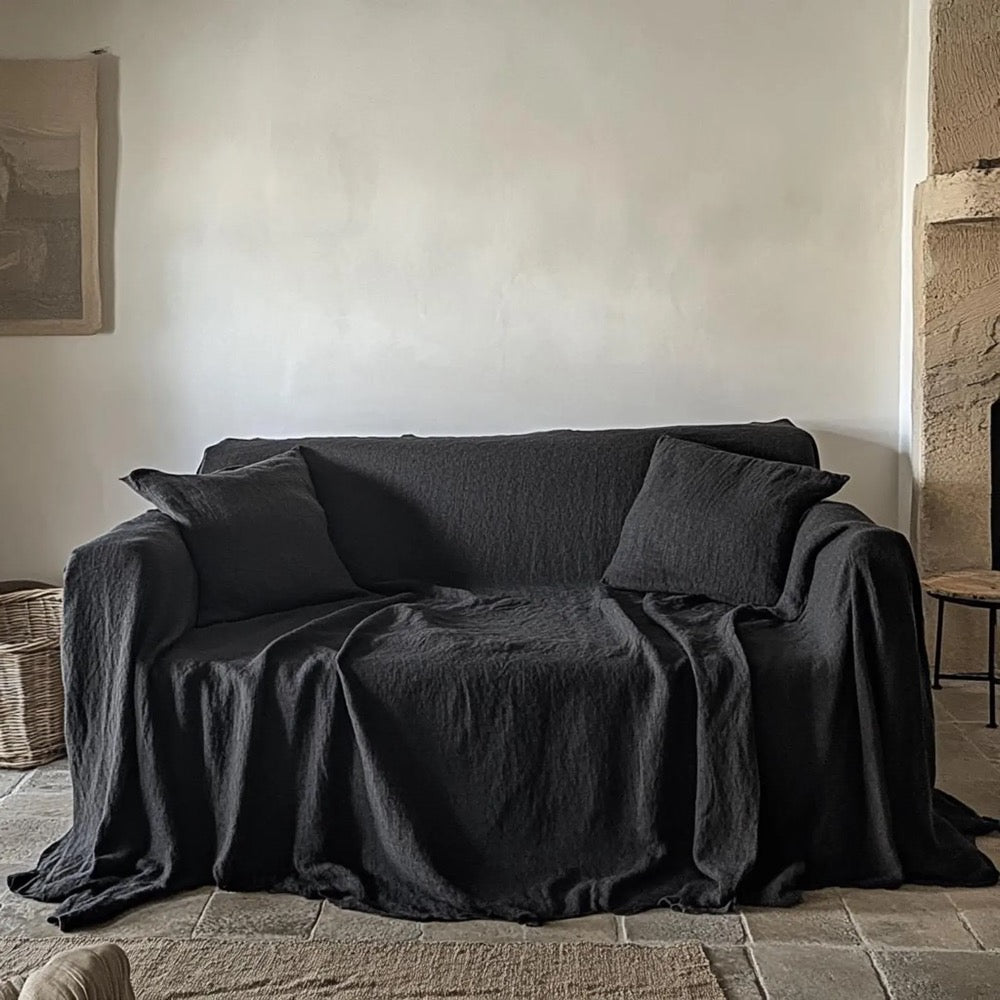 Custom Slipcovers for Livingroom Linen Couch Cover Extra Large Luxurious Linen Couch Cover Eco friendly