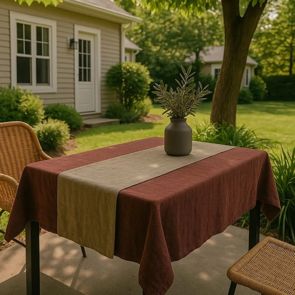 Custom Luxury Linen Tablecloth Elegant Wedding or Anniversary Gift Premium Table Cover for Dining Room