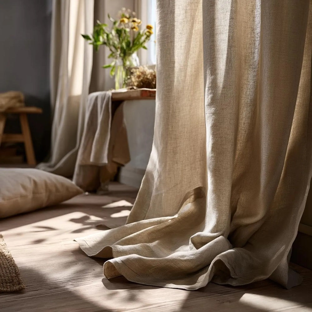 ORNANIC Linen Curtain Modern Home Decor 100% Natural European Linen Bedroom Farmhouse Curtains
