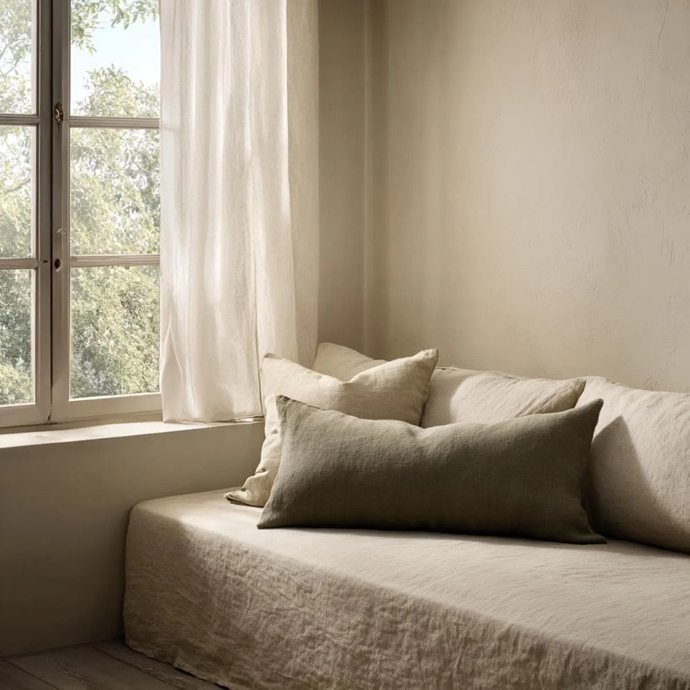 Organic Envelope Closure Pillowcase Soft Linen Sham 100% European Linen Pillow Cover Zipper