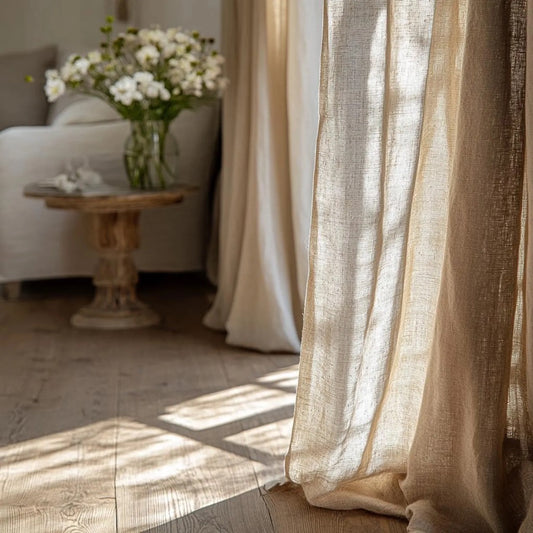 ORNANIC Linen Curtain Modern Home Decor 100% Natural European Linen Bedroom Farmhouse Curtains