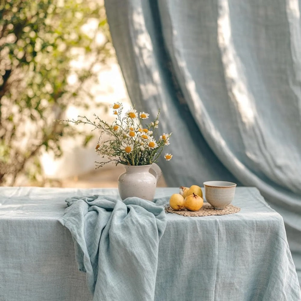 Custom Luxury Linen Tablecloth Elegant Wedding or Anniversary Gift Premium Table Cover for Dining Room
