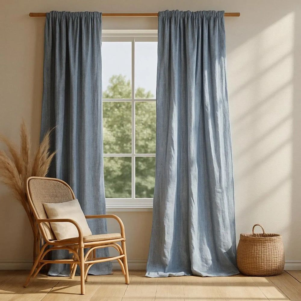 ORNANIC Linen Curtain Modern Home Decor 100% Natural European Linen Bedroom Farmhouse Curtains
