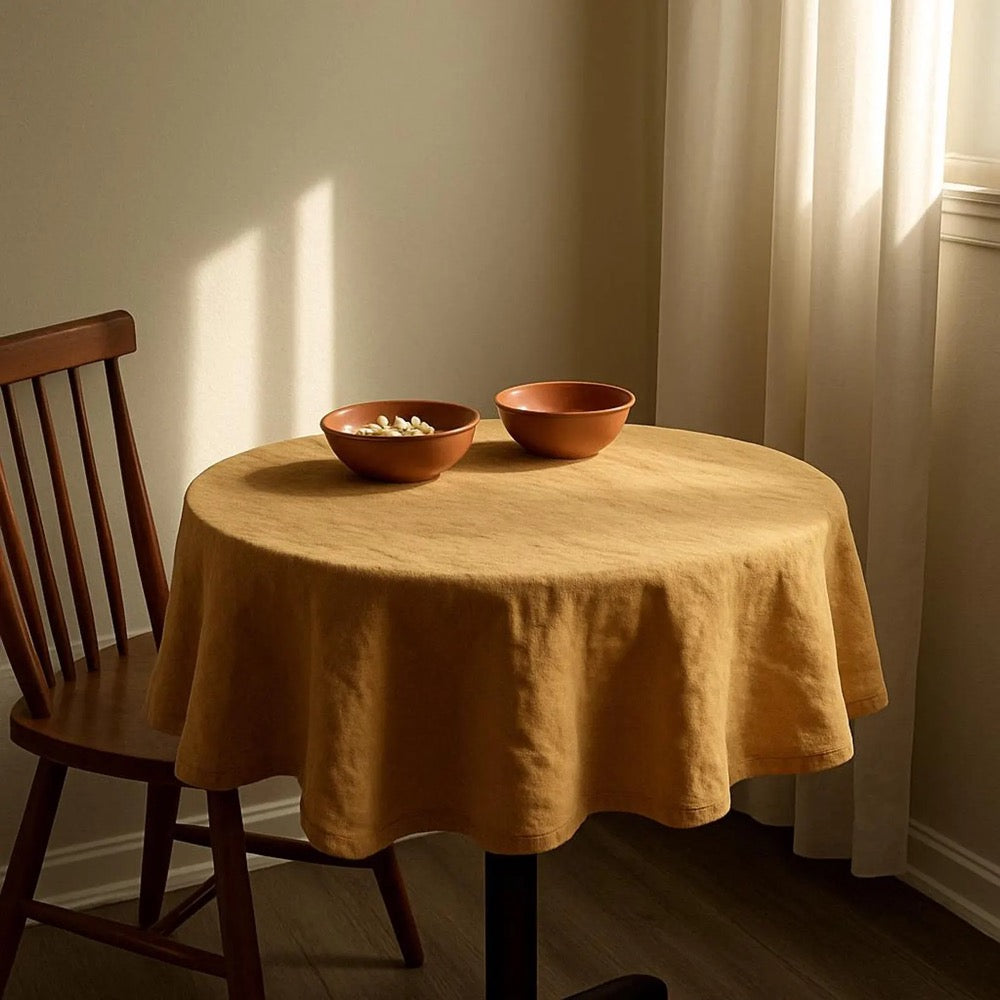 Custom Luxury Linen Tablecloth Elegant Wedding or Anniversary Gift Premium Table Cover for Dining Room